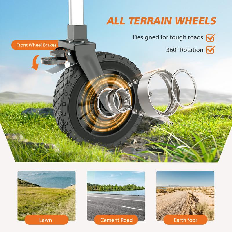 Collapsible and Foldable Wagon Cart with Large Capacity for Garden and Beach, Featuring All-Terrain Wheels and Drink Holders for Shopping, Sports, and Camping