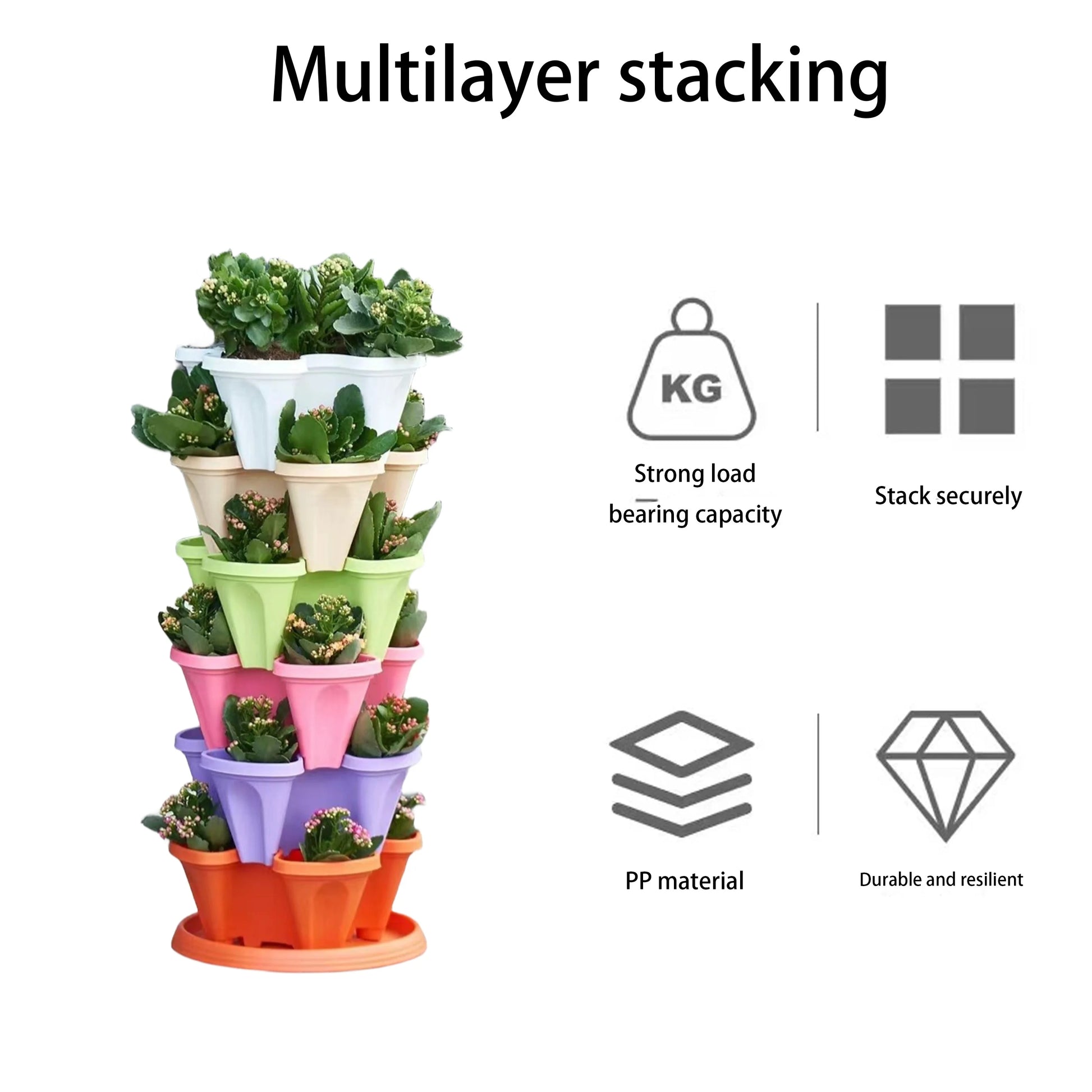 Elevate Your Gardening Game with Our Stackable Vertical Planter - Grow Delicious Strawberries and More Indoors or Outdoors! 🍓🌿✨