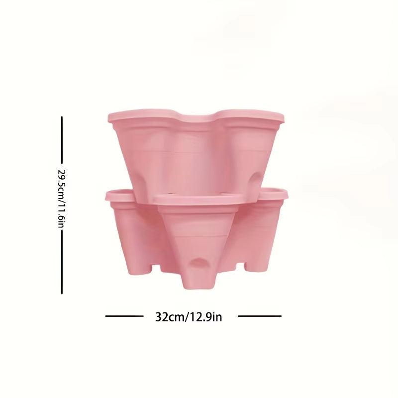 Elevate Your Gardening Game with Our Stackable Vertical Planter - Grow Delicious Strawberries and More Indoors or Outdoors! 🍓🌿✨