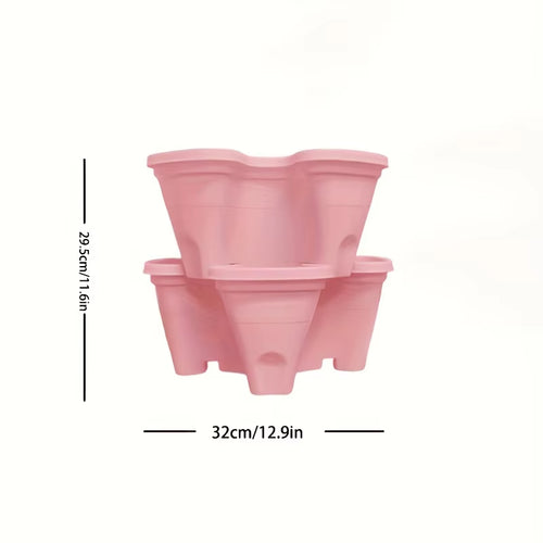 Elevate Your Gardening Game with Our Stackable Vertical Planter - Grow Delicious Strawberries and More Indoors or Outdoors! 🍓🌿✨